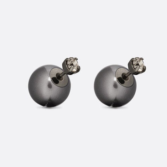 Dior Tribales Black Resin Pearls 18K Gold Earrings