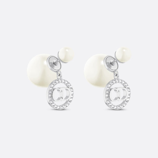 Dior Tribales White Resin Pearls 18K Gold Earrings