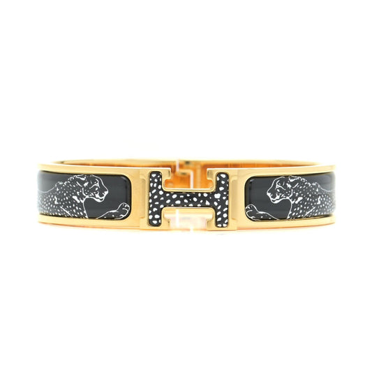 Hermes Guepards Clic Clac 18K Gold Bracelet