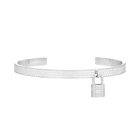 Hermes Kelly Clochette Diamond 18K Gold Bracelet