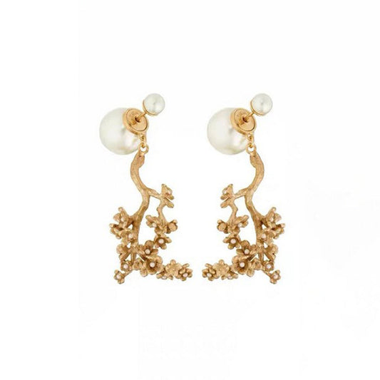 Dior Tribales Tree Clip 18K Gold Earrings