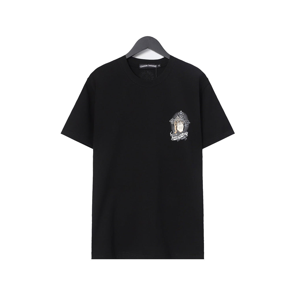 CHH Chrome Heart T Shirts Croix Hands Ribbon Cross
