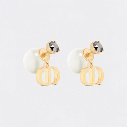 Dior Tribales Black Crystal 18K Gold Earrings