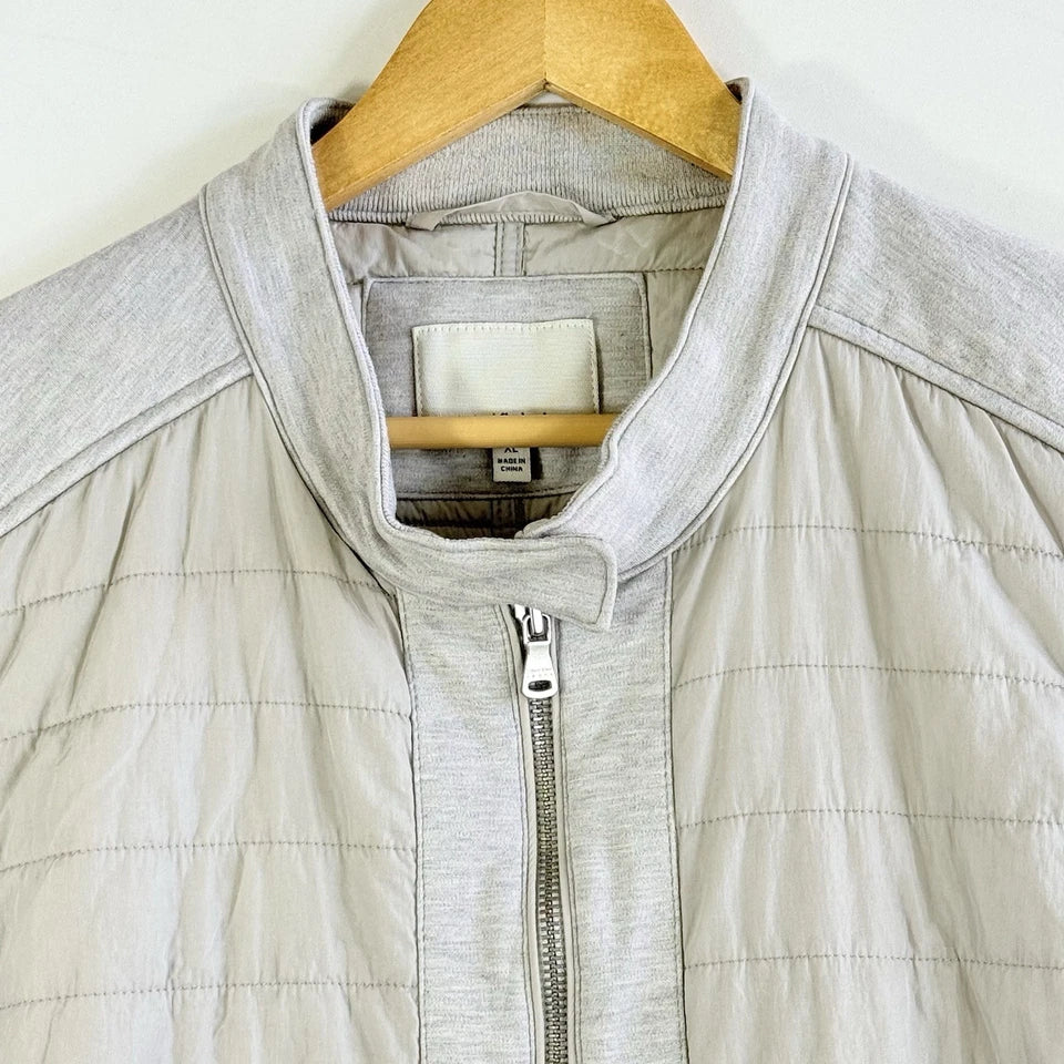 Calvin Klein Womens XL Heather Grey Quilted Knit Lightweight Jacket Coat