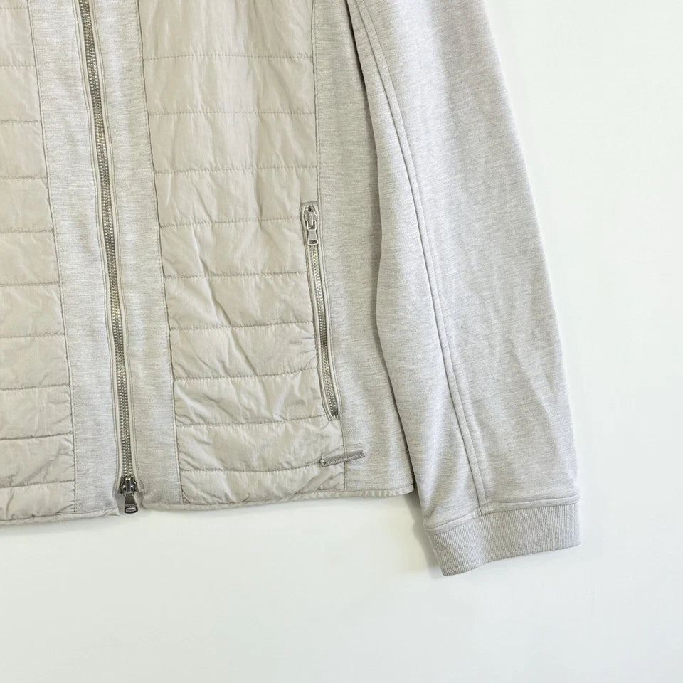 Calvin Klein Womens XL Heather Grey Quilted Knit Lightweight Jacket Coat